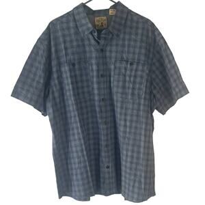 Red Head Brand Co. Men's Size 2XL Blue Plaid Outdoor Short‎ Sleeve Button Up